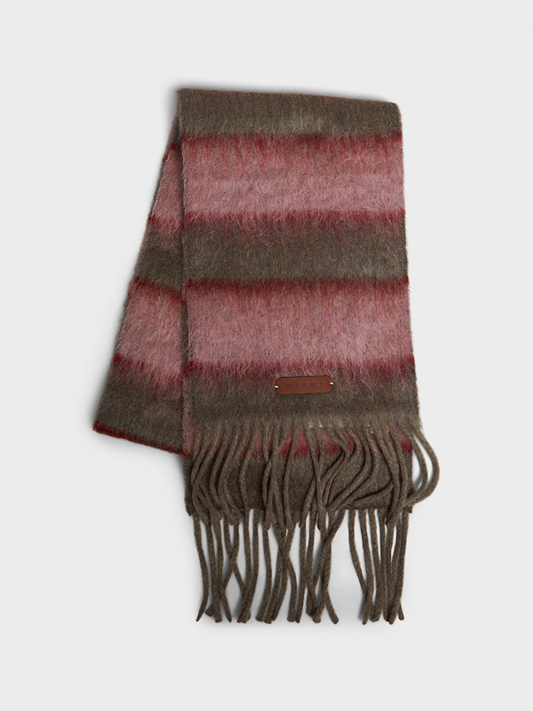 Wool Scarf in Brown and Pink