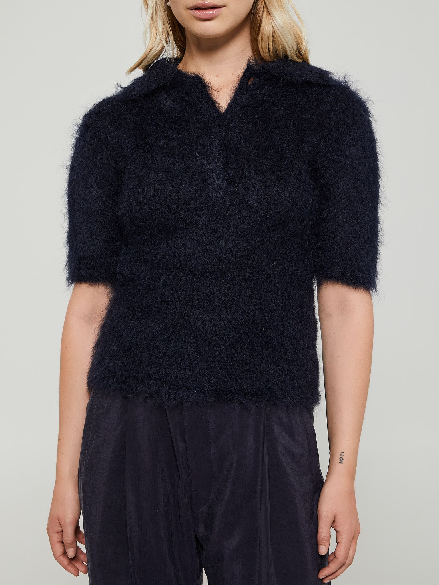 Marni - Mohair Polo Jumper in Navy