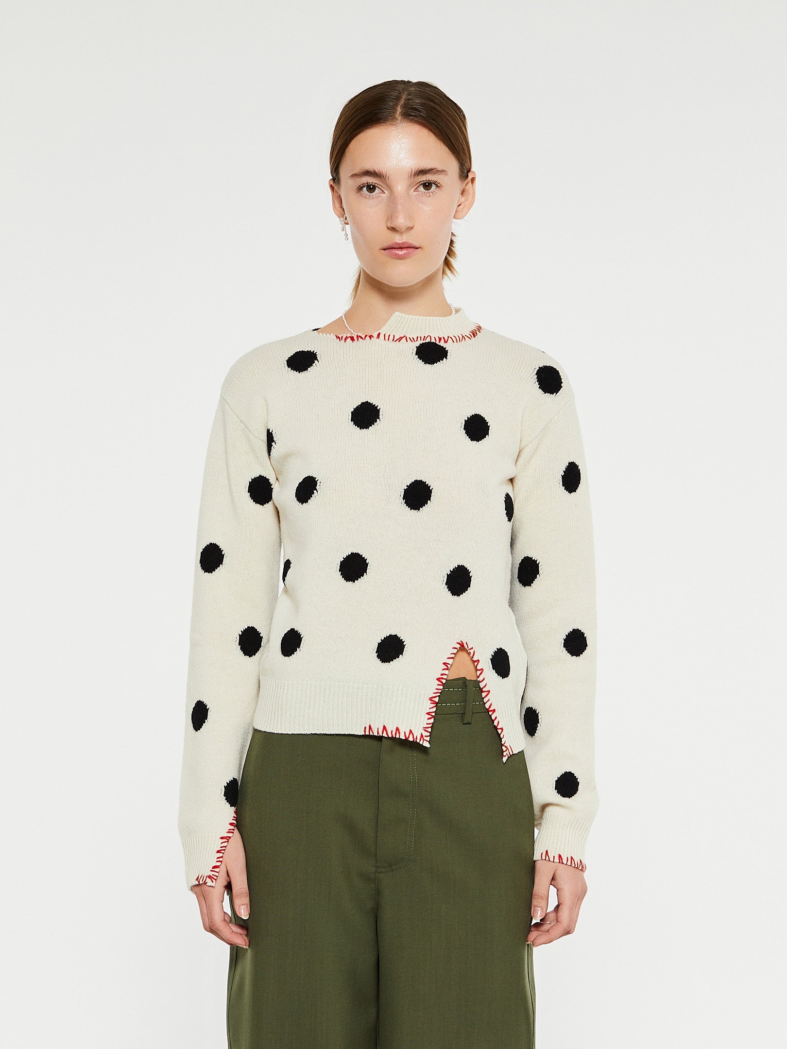 Marni - Roundneck Sweater in White and Black