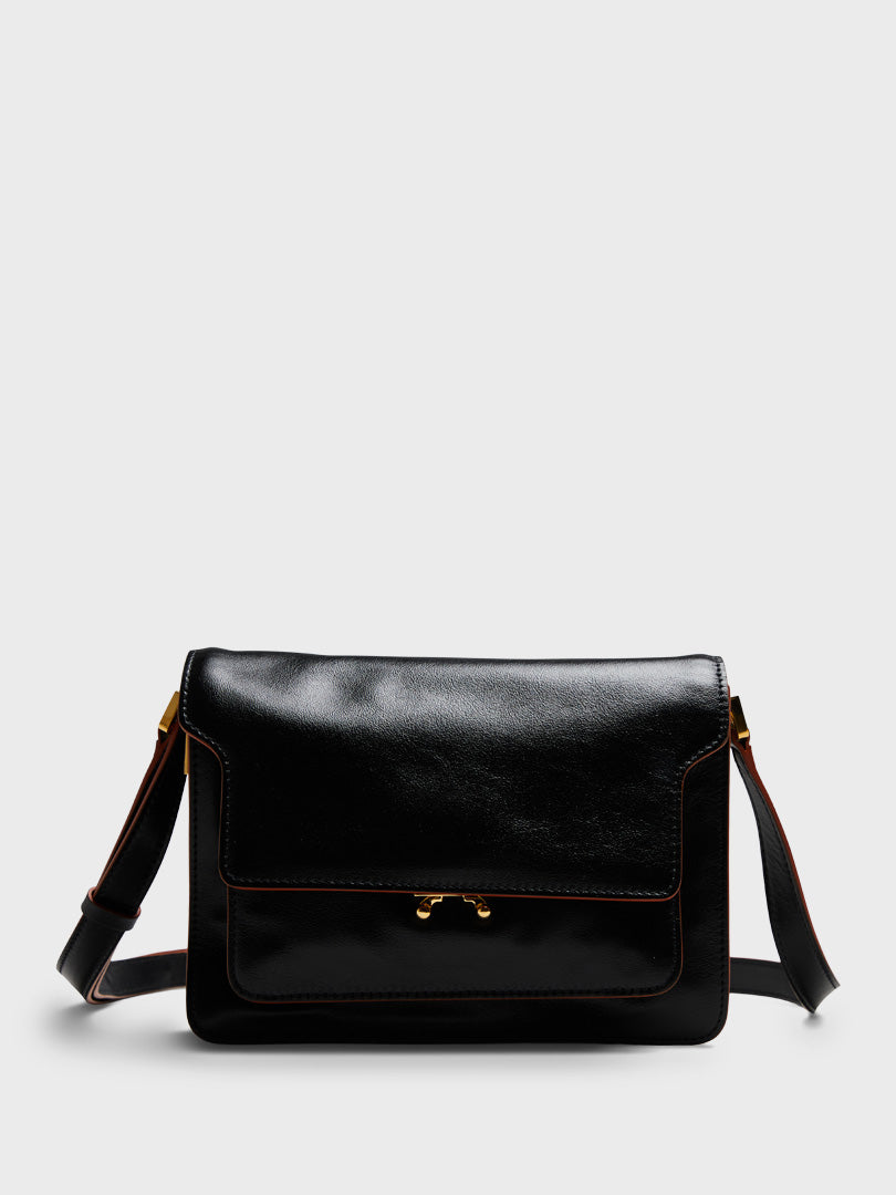 Marni Trunk Soft Medium Shoulder Bag in Black