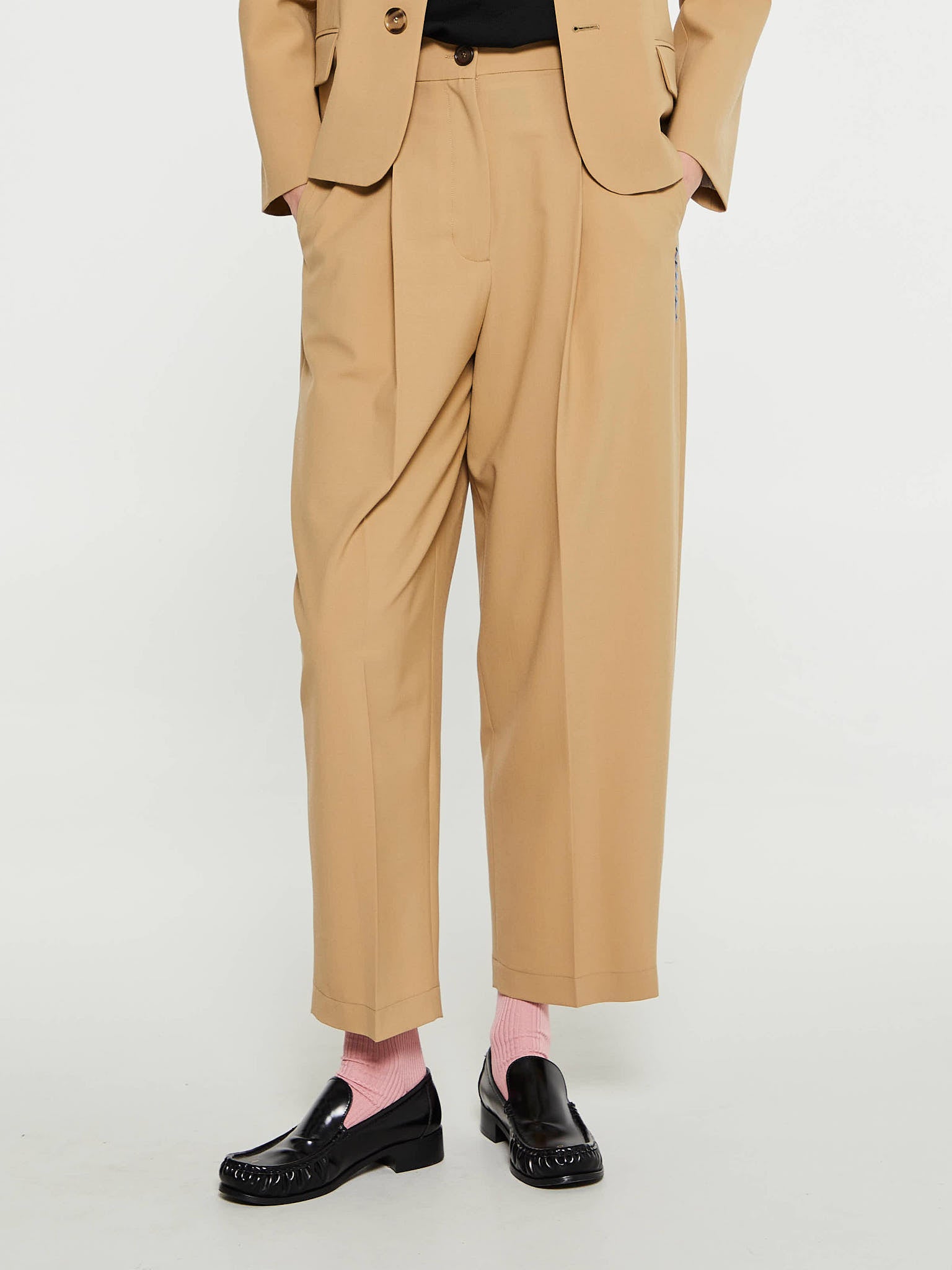 Marni - Wool Blend Trousers in Winter Wheat