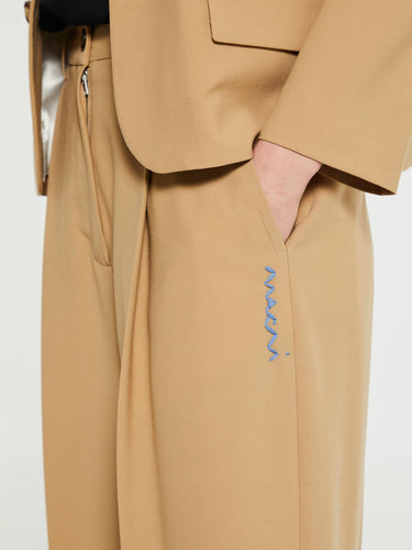 Marni - Wool Blend Trousers in Winter Wheat