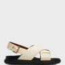 Marni - Fussbett Sandals in White and Black