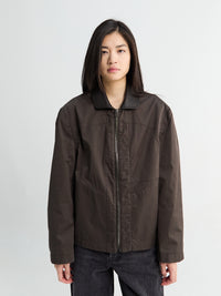 Lemaire - Leather Collar Blouson in Risretto