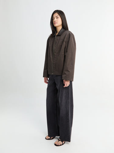 Lemaire - Leather Collar Blouson in Risretto