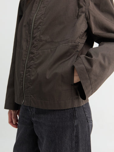 Lemaire - Leather Collar Blouson in Risretto