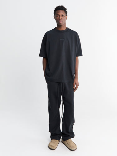 Fear of God - Relaxed Fleece Sweatpant With Piping in Jet Black and Cloud White