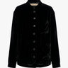 Meta Campania Collective - Julian Stand Collar Multi-Button Velvet Shirt Jacket in Black-Italian Velvet