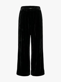 Meta Campania Collective - Trace Drawstring Pleated Trousers in Black-Italian Velvet
