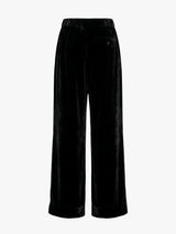 Meta Campania Collective - Trace Drawstring Pleated Trousers in Black-Italian Velvet