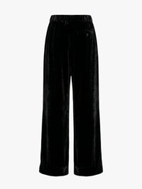 Meta Campania Collective - Trace Drawstring Pleated Trousers in Black-Italian Velvet