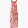 Meta Campania Collective - Alma Long Crushed Velvet Slip Dress in Dusty Rose-Italian