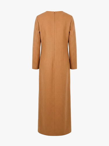 Meta Campania Collective - Jen 3/4 Sleeve Zebellino Cashmere Dress in Light Taupe-Italian Cashmere