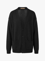 Meta Campania Collective - Mika Long Midweight Cashmere Cardigan in Black-Italian Coarshair Cashmere