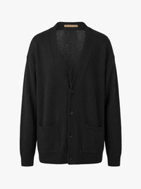 Meta Campania Collective - Mika Long Midweight Cashmere Cardigan in Black-Italian Coarshair Cashmere