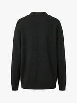 Meta Campania Collective - Mika Long Midweight Cashmere Cardigan in Black-Italian Coarshair Cashmere