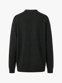 Meta Campania Collective - Mika Long Midweight Cashmere Cardigan in Black-Italian Coarshair Cashmere