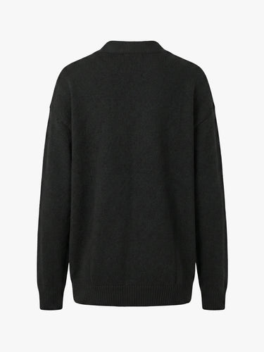 Meta Campania Collective - Mika Long Midweight Cashmere Cardigan in Black-Italian Coarshair Cashmere