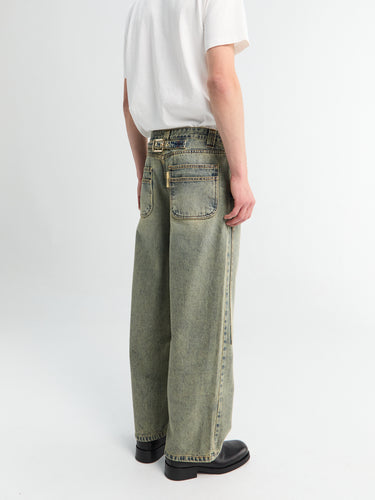 Meta Campania Collective - Milton Teawash Denim Carpenter Trousers in Blue Teawash