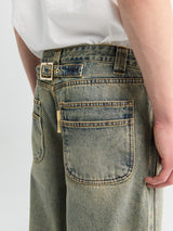 Meta Campania Collective - Milton Teawash Denim Carpenter Trousers in Blue Teawash