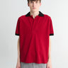 Meta Campania Collective - Vic No-Button Piquet Polo in Red