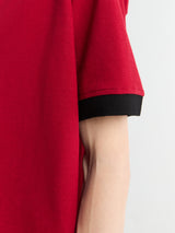 Meta Campania Collective - Vic No-Button Piquet Polo in Red