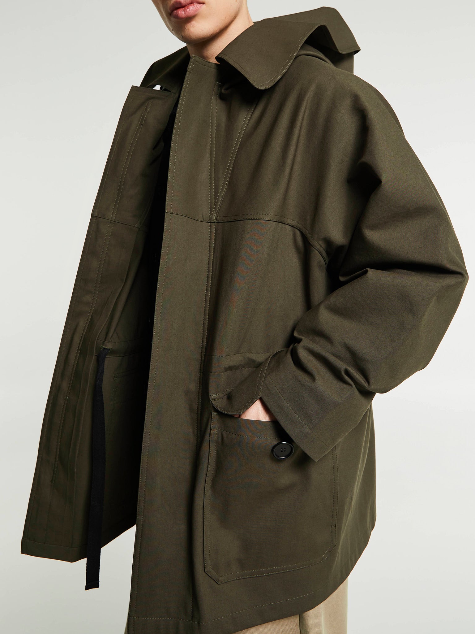 Meta Campania Collective - Rainer Unlined Cotton Parka in Dark Khaki Brown