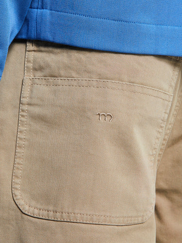 Meta Campania Collective - Egon Wide-Leg Washed Midweight Cotton Trousers in Beige
