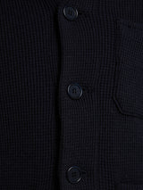Meta Campania Collective - Julian Unlined Cashmere Silk Cotton Knit Jacket in Midnight Blue