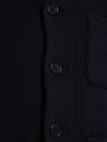 Meta Campania Collective - Julian Unlined Cashmere Silk Cotton Knit Jacket in Midnight Blue