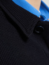 Meta Campania Collective - Julian Unlined Cashmere Silk Cotton Knit Jacket in Midnight Blue