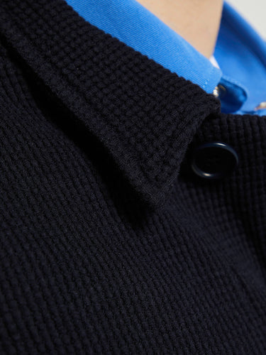 Meta Campania Collective - Julian Unlined Cashmere Silk Cotton Knit Jacket in Midnight Blue