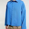 Meta Campania Collective - Alton Classic Boxy Tropical Wool Twill Shirt in Meta Blue