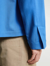 Meta Campania Collective - Alton Classic Boxy Tropical Wool Twill Shirt in Meta Blue
