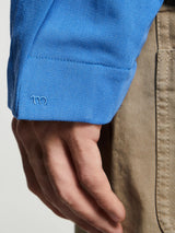 Meta Campania Collective - Alton Classic Boxy Tropical Wool Twill Shirt in Meta Blue