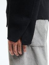 Meta Campania Collective - Julian Cuff Classic Unlined Boiled Wool Shirt Jacket in Black