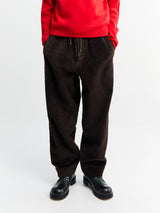 Meta Campania Collective - Ed Unlined Exaggerated Cotton Corduroy Drawstring Trousers in Dark Chocolate Brown