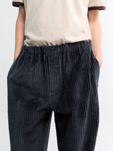 Meta Campania Collective - Ed Unlined Exaggerated Cotton Corduroy Drawstring Trousers in Dark Grey