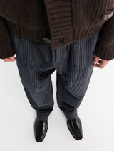 Meta Campania Collective - Ed Unlined Exaggerated Cotton Corduroy Drawstring Trousers in Dark Grey