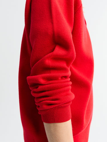 Meta Campania Collective - Jed Longsleeved Mercirised Merino Polo Shirt in Poppy Red