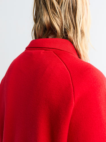 Meta Campania Collective - Jed Longsleeved Mercirised Merino Polo Shirt in Poppy Red