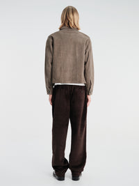 Meta Campania Collective - Juergen Military Lamb Suede Overshirt in Dark Green