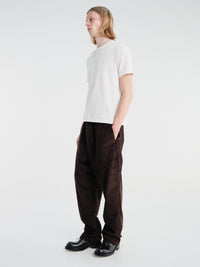 Meta Campania Collective - Ed Unlined Exaggerated Cotton Corduroy Drawstring Trousers in Dark Chocolate Brown