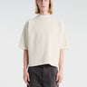 Meta Campania Collective - Edu Felted Wool Cashmere Oversized T Shirt in Natural White-Italian