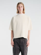 Meta Campania Collective - Edu Felted Wool Cashmere Oversized T Shirt in Natural White-Italian