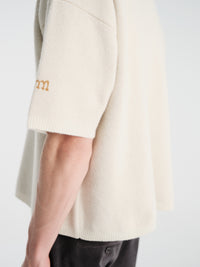 Meta Campania Collective - Edu Felted Wool Cashmere Oversized T Shirt in Natural White-Italian