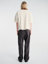 Meta Campania Collective - Edu Felted Wool Cashmere Oversized T Shirt in Natural White-Italian