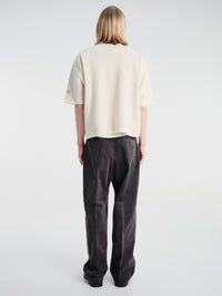 Meta Campania Collective - Edu Felted Wool Cashmere Oversized T Shirt in Natural White-Italian