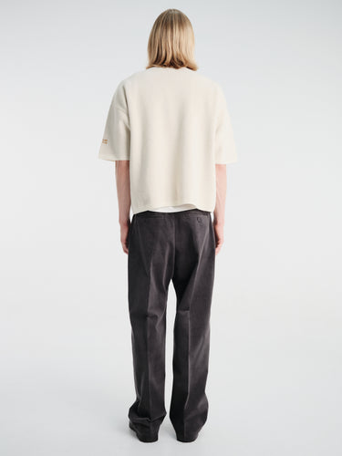 Meta Campania Collective - Edu Felted Wool Cashmere Oversized T Shirt in Natural White-Italian