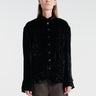 Meta Campania Collective - Julian Stand Collar Multi-Button Velvet Shirt Jacket in Black-Italian Velvet